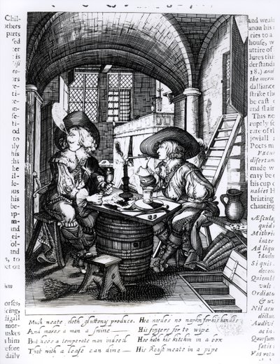 Two Young Noblemen Smoking by English School